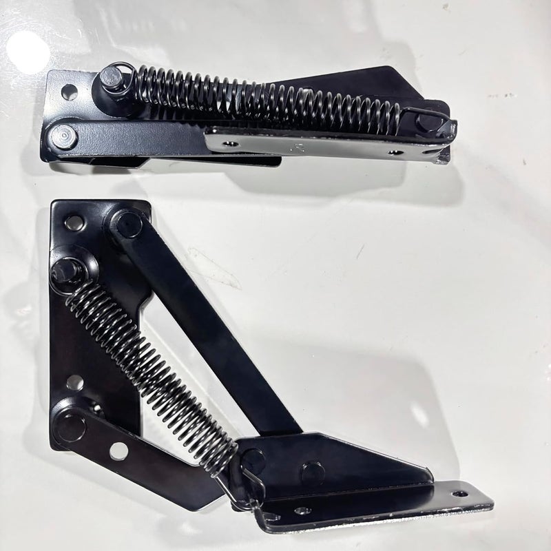 YIDELAI Spring Hinge (2 Pair) 90 Degree Folding Lifting Bracket, Sofa Bed Hinge, Suitable for Cabinet Doors, Furniture Storage Boxes (black2) - Image 5